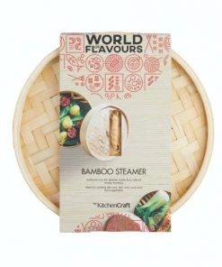 World Of Flavours Casseroles Panier Vapeur à 2 Niveaux En Bambou Marron -Poêles et wok Soldes panier vapeur a 2 niveaux en bambou marron 4