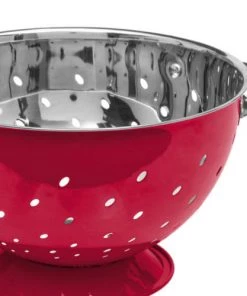 Five Simply Smart Ustensiles De Cuisine Et De Pâtisserie Passoire Inox Rouge Avec Anses D25cm -Poêles et wok Soldes passoire inox rouge avec anses d25cm 2