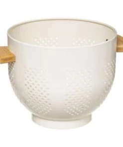 Five Simply Smart Ustensiles De Cuisine Et De Pâtisserie Passoire Métal Blanc Et Bois - Diamètre 22cm -Poêles et wok Soldes passoire metal blanc et bois diametre 22cm 4