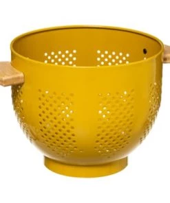Five Simply Smart Ustensiles De Cuisine Et De Pâtisserie Passoire Métal Jaune Et Bois - Diamètre 22cm