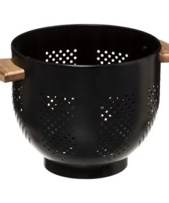 Five Simply Smart Ustensiles De Cuisine Et De Pâtisserie Passoire Métal Noir Et Bois - Diamètre 22cm