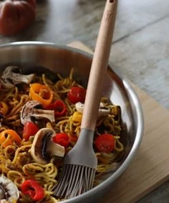 Menastyl Ustensiles De Cuisine Et De Pâtisserie Pinceau En Silicone Et Manche En Bois -Poêles et wok Soldes pinceau en silicone et manche en bois 1