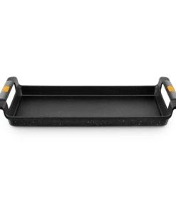 Castey Poêles Et Wok Plancha 50x28cm Antiadhésif, Fonte Aluminium, Non Induction