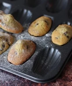 Menastyl Plats à Four Plaque à 12 Madeleines En Acier Carbone Anti Adhésif -Poêles et wok Soldes plaque a 12 madeleines en acier carbone anti adhesif 5