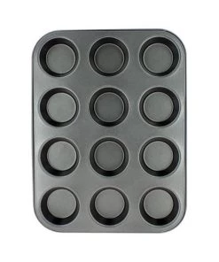 Menastyl Plats à Four Plaque à 12 Muffins En Acier Carbone -Poêles et wok Soldes plaque a 12 muffins en acier carbone 2