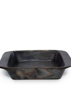Bazar Bizar Plats à Four Plaques De Cuisson Rectangulaires Noires En Terra-cottta Noire
