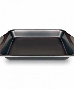 Castey Plats à Four Plat à Four 45x30cm Antiadhésif, Acier Au Carbone, Anses En Silicone