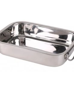 Wadiga Plats à Four Plat à Lasagne Inox Avec Poignées - 27.5x20x5.5cm