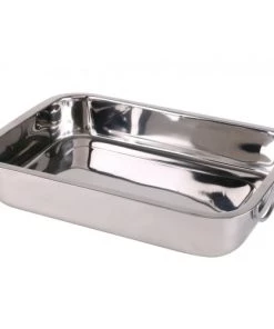 Wadiga Plats à Four Plat à Lasagne Inox Avec Poignées - 38x27.5x7cm