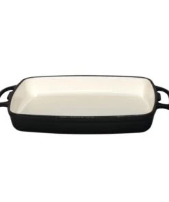 Vogue Ustensiles De Cuisine Et De Pâtisserie Plat En Fonte Rectangulaire 1,8 L Noir