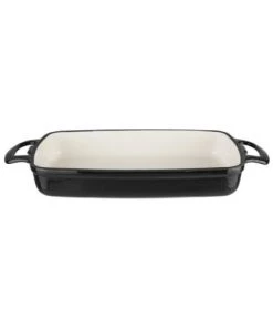Vogue Ustensiles De Cuisine Et De Pâtisserie Plat En Fonte Rectangulaire 2.8 L Noir