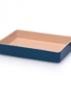 Ichendorf Plats à Four Plat En Grès Rose Et Bleu 32x24x6cm