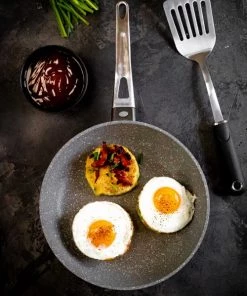 MasterClass Poêles Et Wok Poêle à Frire 26cm En Fonte Aluminium Gris Et Noir -Poêles et wok Soldes poele a frire 26cm en fonte aluminium gris et noir 2