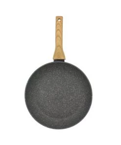 Menastyl Poêles Et Wok Poêle Avec Poignée En Aluminium Et Bois 28 Cm -Poêles et wok Soldes poele avec poignee en aluminium et bois 28 cm 2