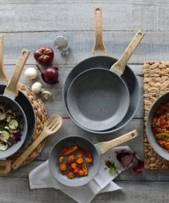 Menastyl Poêles Et Wok Poêle Avec Poignée En Aluminium Et Bois 28 Cm -Poêles et wok Soldes poele avec poignee en aluminium et bois 28 cm 4