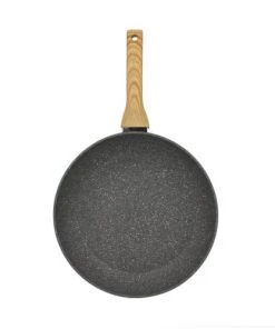 Menastyl Poêles Et Wok Poêle Avec Poignée En Aluminium Et Bois 30 Cm -Poêles et wok Soldes poele avec poignee en aluminium et bois 30 cm 2