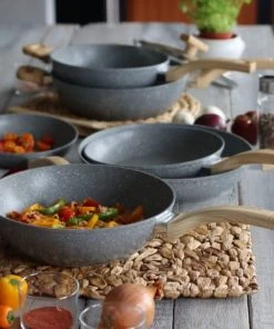 Menastyl Poêles Et Wok Poêle Avec Poignée En Aluminium Et Bois 30 Cm -Poêles et wok Soldes poele avec poignee en aluminium et bois 30 cm 4