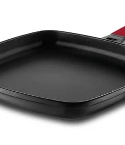 Castey Poêles Et Wok Poêle Carrée Lisse 27x27cm Antiadhésif, Fonte D'alu, Non Induction