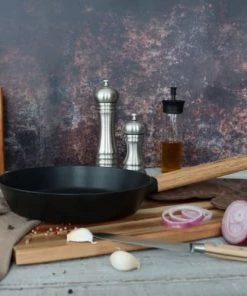 OGO Living Poêles Et Wok Poêle Induction En Aluminium Et Bois 24 Cm -Poêles et wok Soldes poele induction en aluminium et bois 24 cm 2