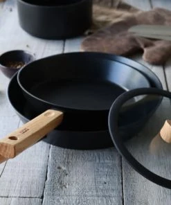 OGO Living Poêles Et Wok Poêle Induction En Aluminium Et Bois 24 Cm -Poêles et wok Soldes poele induction en aluminium et bois 24 cm 4
