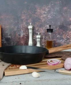OGO Living Poêles Et Wok Poêle Induction En Aluminium Et Bois 28 Cm -Poêles et wok Soldes poele induction en aluminium et bois 28 cm 2