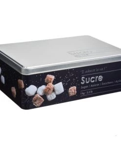 Five Simply Smart Ustensiles De Cuisine Et De Pâtisserie Pot De Conservation En Métal Noir Sucre En Morceaux