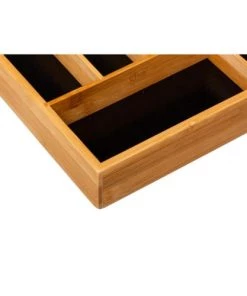 Five Simply Smart Ustensiles De Cuisine Et De Pâtisserie Range-couverts Bambou 5 Compartiments Noir -Poêles et wok Soldes range couverts bambou 5 compartiments noir 2