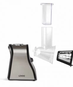 Livoo Ustensiles De Cuisine Et De Pâtisserie Râpe électrique Multifonctions En Acier Inoxydable Noir -Poêles et wok Soldes rape electrique multifonctions en acier inoxydable noir 5