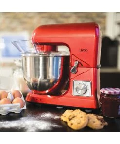 Livoo Ustensiles De Cuisine Et De Pâtisserie Robot Pâtissier En Plastique Rouge -Poêles et wok Soldes robot patissier en plastique rouge 2