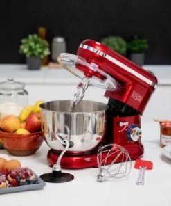 Kitchen Move Ustensiles De Cuisine Et De Pâtisserie Robot Patissier Multifonction Acier Rouge 1500W -Poêles et wok Soldes robot patissier multifonction acier rouge 1500w 5