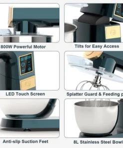 Kitchen Move Ustensiles De Cuisine Et De Pâtisserie Robot Pâtissier Multifonction Aluminium Noir 1800W -Poêles et wok Soldes robot patissier multifonction aluminium noir 1800w 5