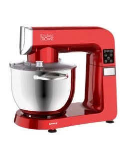 Kitchen Move Ustensiles De Cuisine Et De Pâtisserie Robot Pâtissier Multifonction Aluminium Rouge 1800W