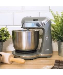 Livoo Ustensiles De Cuisine Et De Pâtisserie Robot Pâtissier Multifonction En Acier Inoxydable Gris -Poêles et wok Soldes robot patissier multifonction en acier inoxydable gris 2