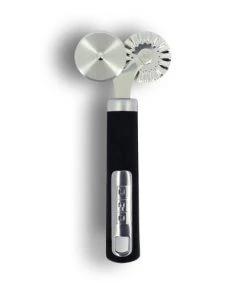 OGO Living Ustensiles De Cuisine Et De Pâtisserie Roulette à Pâtisserie 2 En 1 En Acier Inoxydable 18 Cm