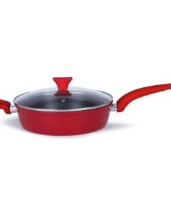 Livoo Poêles Et Wok Sauteuse 26cm En Aluminium Rouge -Poêles et wok Soldes sauteuse 26cm en aluminium rouge 1