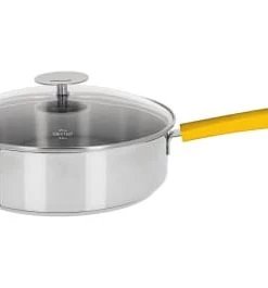 Cristel Poêles Et Wok Sauteuse Inox Avec Anti-adhérent Revêtue 24cm -Poêles et wok Soldes sauteuse inox avec anti adherent revetue 24cm 40
