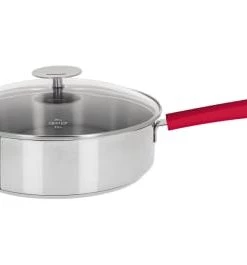 Cristel Poêles Et Wok Sauteuse Inox Avec Anti-adhérent Revêtue 26cm -Poêles et wok Soldes sauteuse inox avec anti adherent revetue 26cm 26