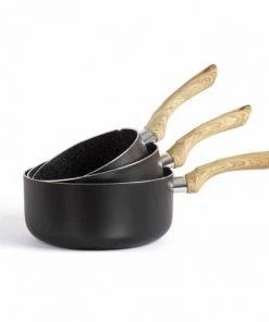 Livoo Set 3 Casseroles Aspect Pierre Et Bois En Aluminium Noir 11 Livoo Set 3 Casseroles Aspect Pierre Et Bois En Aluminium Noir -Poêles et wok Soldes set 3 casseroles aspect pierre et bois en aluminium noir 3