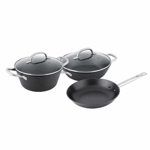 BOJ Casseroles Set De 1 Casserole, 1 Poêle Et 1 Marmite Hollandaise 3 BOJ Casseroles Set De 1 Casserole, 1 Poêle Et 1 Marmite Hollandaise