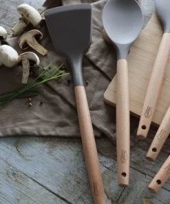 Menastyl Ustensiles De Cuisine Et De Pâtisserie Set De 10 Ustensiles En Silicone Et Manche En Bois -Poêles et wok Soldes set de 10 ustensiles en silicone et manche en bois 3