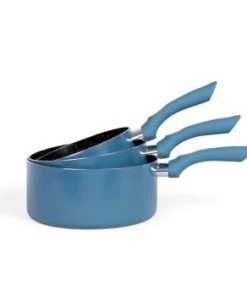 Livoo Set De 3 Casseroles Aspect Pierre En Aluminium Bleu 12 Livoo Set De 3 Casseroles Aspect Pierre En Aluminium Bleu -Poêles et wok Soldes set de 3 casseroles aspect pierre en aluminium bleu mediterrannee 5