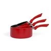 Livoo Set De 3 Casseroles Aspect Pierre En Aluminium Rouge Bordeaux -Poêles et wok Soldes set de 3 casseroles aspect pierre en aluminium rouge bordeaux 3