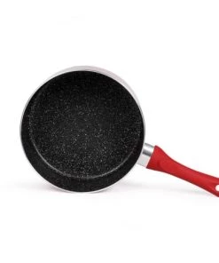 Livoo Set De 3 Casseroles Aspect Pierre En Aluminium Rouge Bordeaux -Poêles et wok Soldes set de 3 casseroles aspect pierre en aluminium rouge bordeaux 4