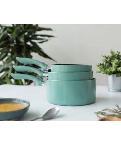 Livoo Set De 3 Casseroles Aspect Pierre En Aluminium Vert 11 Livoo Set De 3 Casseroles Aspect Pierre En Aluminium Vert -Poêles et wok Soldes set de 3 casseroles aspect pierre en aluminium vert 3