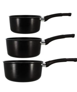 Menastyl Set De 3 Pièces Casseroles En Aluminium 16, 18 Et 20cm Tous Feux
