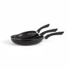 Livoo Poêles Et Wok Set De 3 Poêles Aspect Pierre En Aluminium Noir -Poêles et wok Soldes set de 3 poeles aspect pierre en aluminium noir