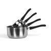 Livoo Set De 4 Casseroles Acier Inoxydable En Acier Inoxydable Noir -Poêles et wok Soldes set de 4 casseroles acier inoxydable en acier inoxydable noir