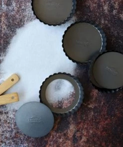 Menastyl Plats à Four Set De 4 Mini Moules à Tarte En Acier Carbone 13 Cm -Poêles et wok Soldes set de 4 mini moules a tarte en acier carbone 13 cm 3