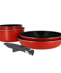 Menastyl Casseroles Set De 5 Pièces Non Induction Avec Poignée Amovible En Aluminium -Poêles et wok Soldes set de 5 pieces non induction avec poignee amovible en aluminium 2