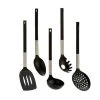 Wadiga Ustensiles De Cuisine Et De Pâtisserie Set De 5 Ustensiles De Cuisine Noir Et Chrome -Poêles et wok Soldes set de 5 ustensiles de cuisine noir et chrome